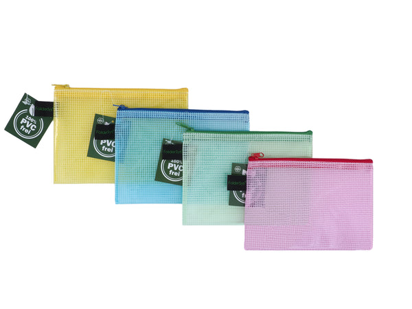 Zippered Bag Mesh, coloured EVA (PVC-free)  DIN A5