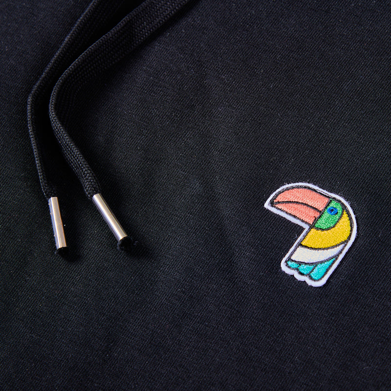 Relaxed Hoodie "Il Tucano" - Black
