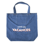 Shopper “Vive les Vacances” - denim blue