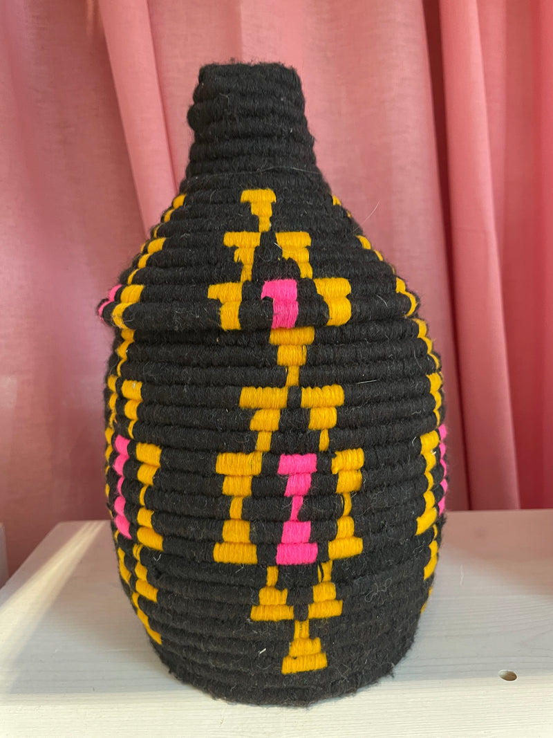 Berber Basket 7 black-yellow-pink