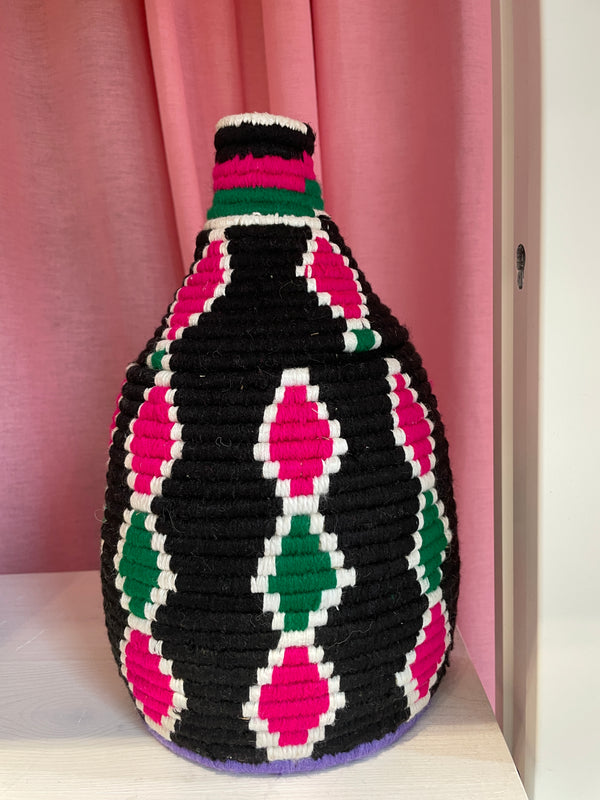 Berber Basket 8 black-green-pink