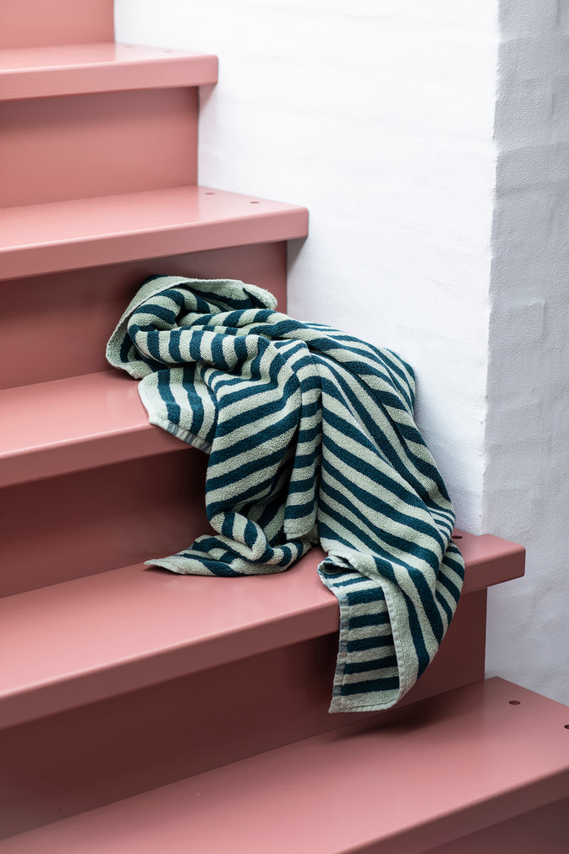 Naram towels, Sea foam & Deep teal