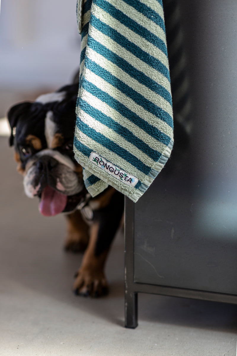 Naram towels, Sea foam & Deep teal
