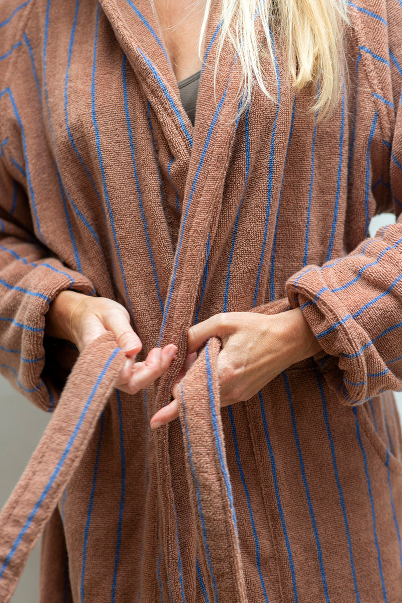 Bathrobe Naram Towel, Camel & Ultramarin blue