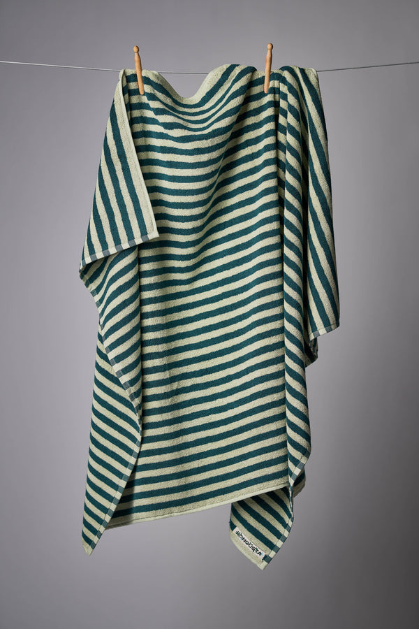 Naram towels, Sea foam & Deep teal