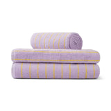 Naram towels, Lilac & Neon yellow